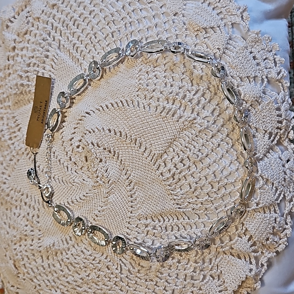 Monet Silver-tone Link Necklace